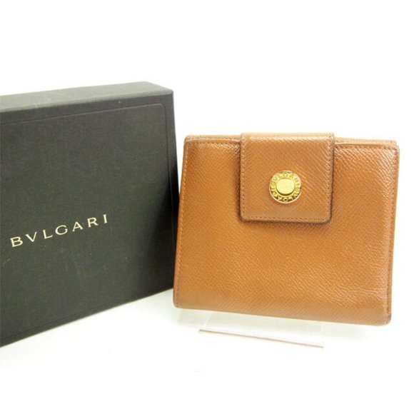 Bvlgari Wallet Purse Folding wallet Brown Woman Authentic Used - Picture 1 of 6